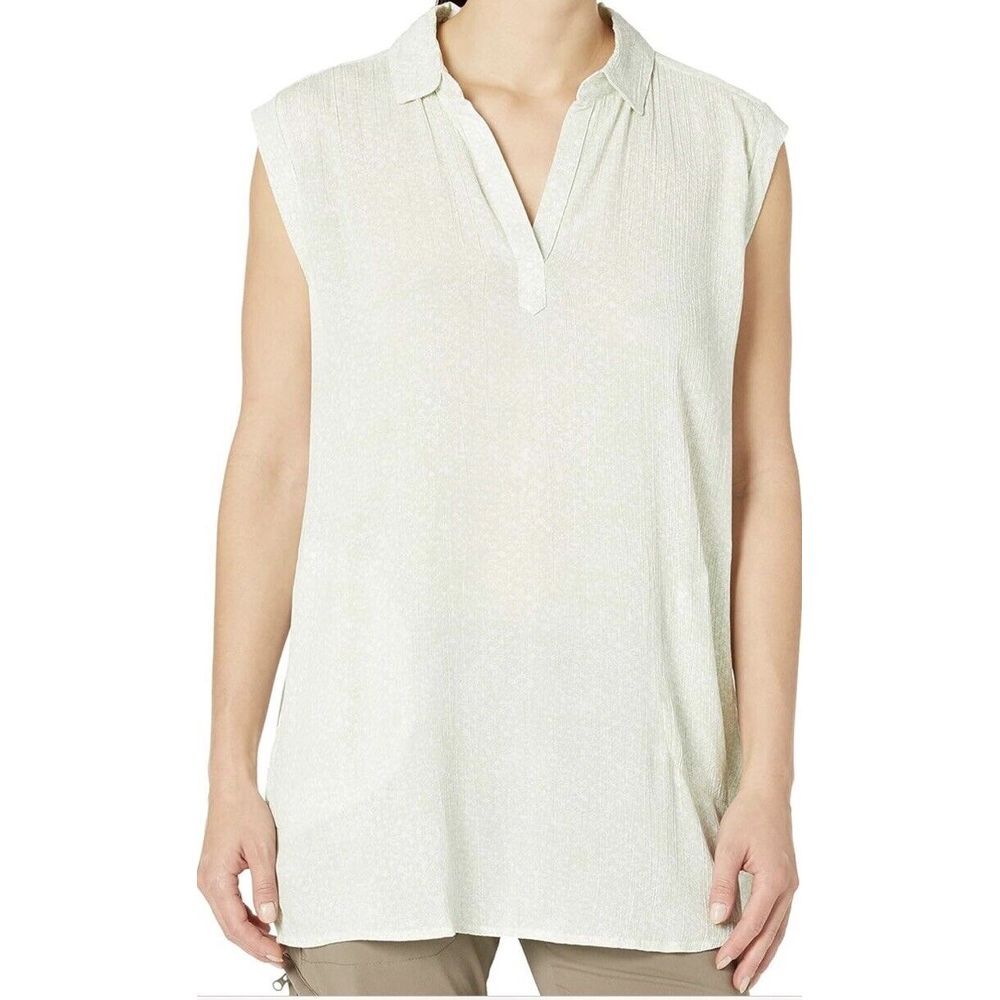 Prana Women's Med Top Anini Sleeveless Tunic Light Green Casual Pockets High-low
